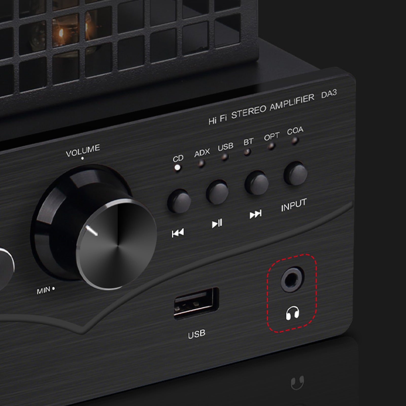 Nobsound DA3 HIFI Bluetooth Tube Power Amplifier with COAX/OPT/USB IN