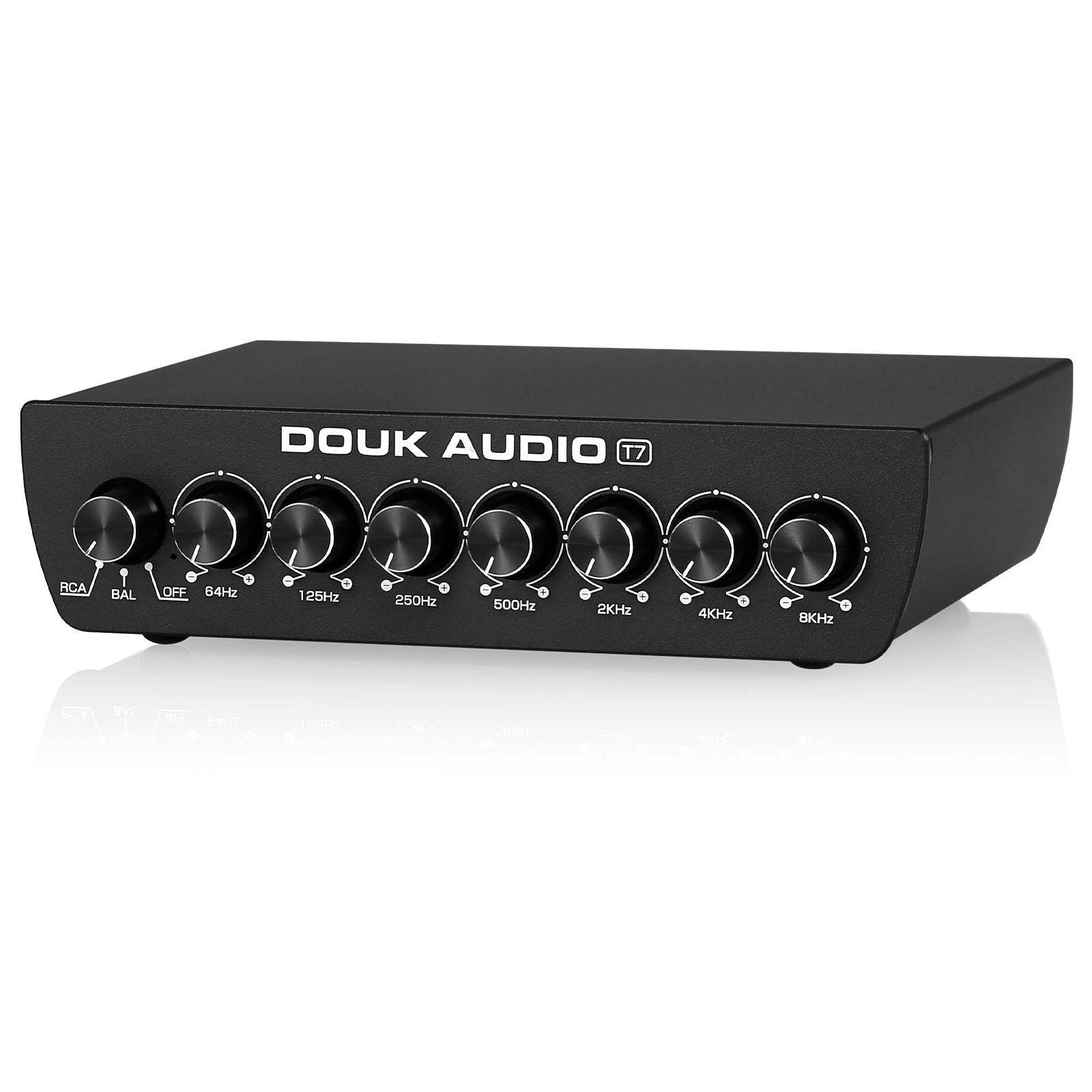 Douk Audio T7 7-Band Equalizer Balanced XLR / RCA Preamp for Home Amplifier