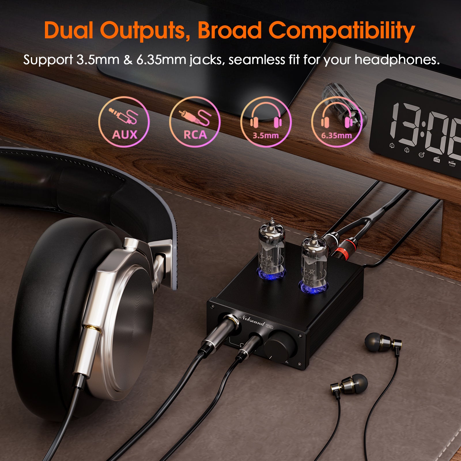 Nobsound P32 Mini Vacuum Tube Headphone Amplifier Desktop Preamp