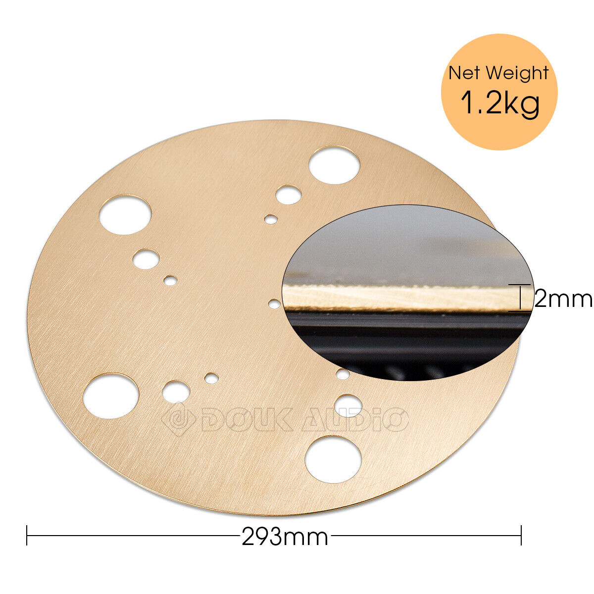 HiFi Pure Brass Turntable Platter Mat for Vinyl LP Record Player 2mm Pad Slipmat