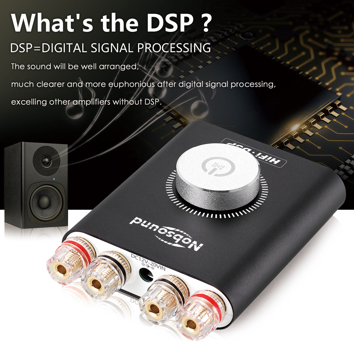 Nobsound NS-20G Mini Bluetooth 5.0 Digital Amplifier HiFi Stereo Headphone Amp 100W+100W