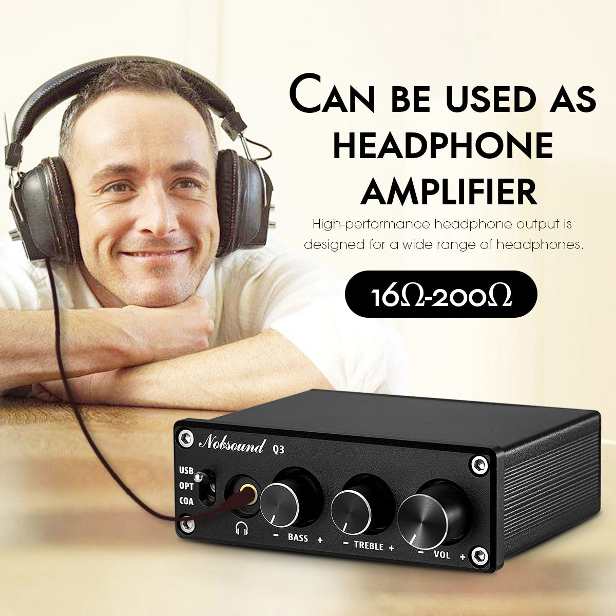Nobsound Q3 Mini USB DAC Digital to Analog Converter Coaxial/Optical Audio Decoder Headphone Amp