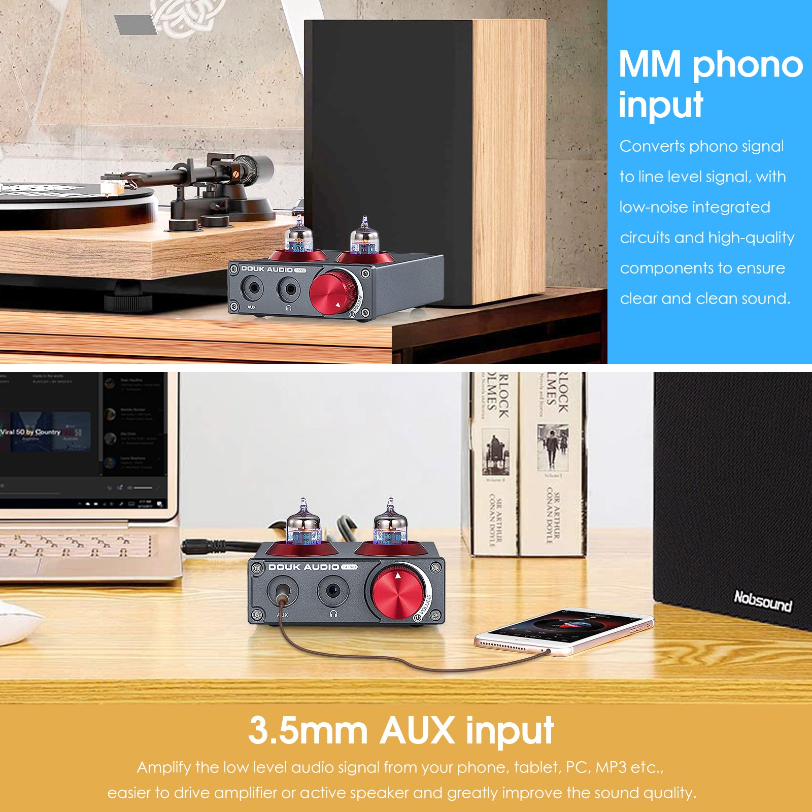 Douk Audio T4 PRO Tube Phono Preamp & Headphone Amplifier