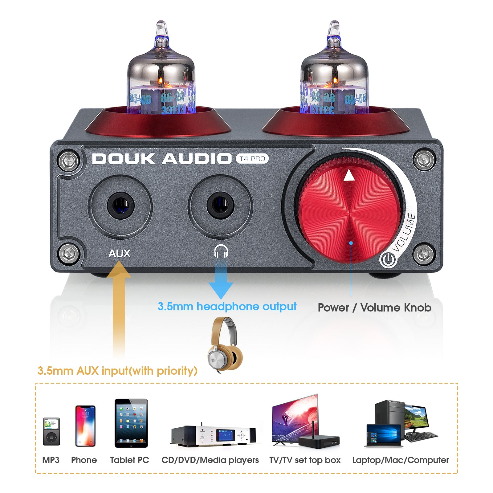 Douk Audio T4 PRO Tube Phono Preamp & Headphone Amplifier
