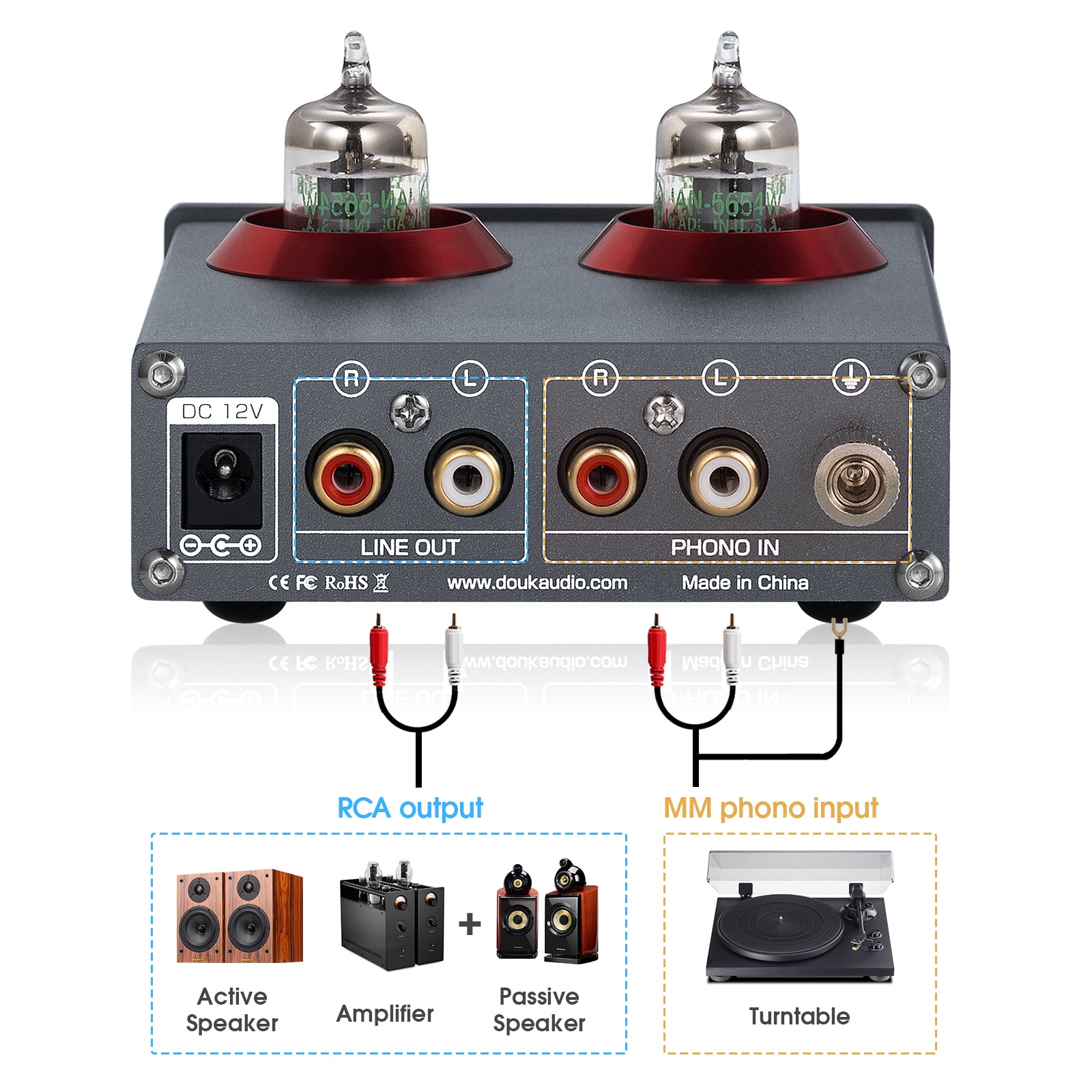 Douk Audio T4 PRO Tube Phono Preamp & Headphone Amplifier