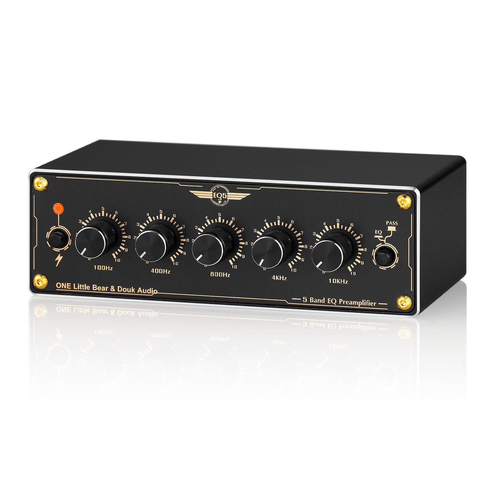 Douk Audio EQ5 Mini 5-Band EQ Preamp Equalizer Stereo Home/Car Audio Processor