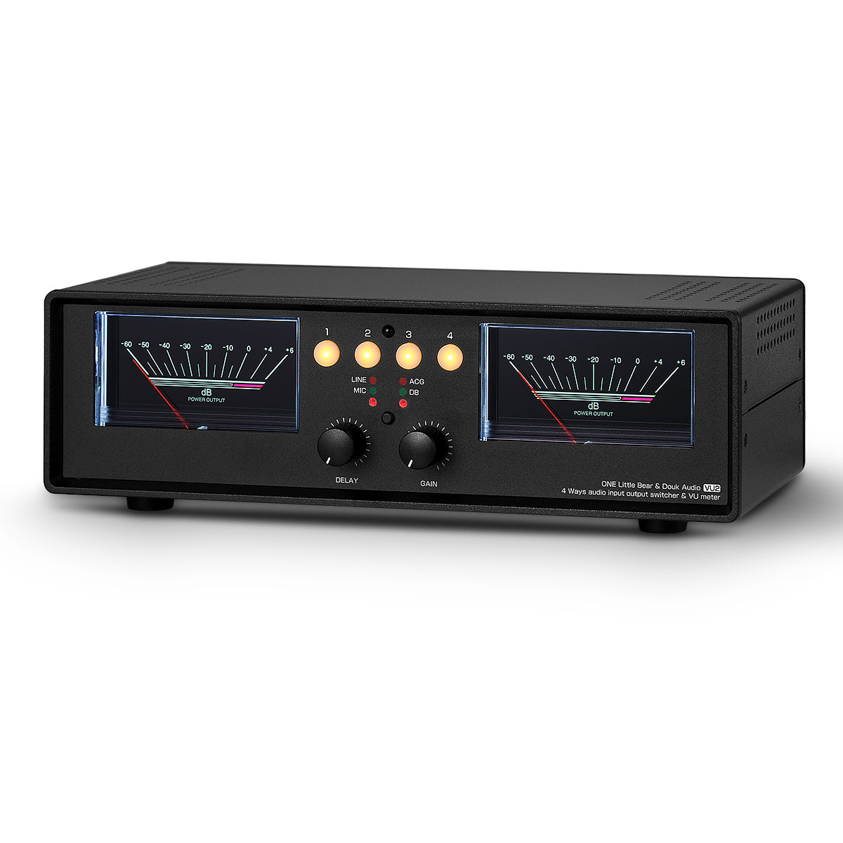 Douk Audio VU2 MIC+LINE Dual Analog VU Meter Stereo RCA Audio Splitter Switcher Box Audio Spectrum Display