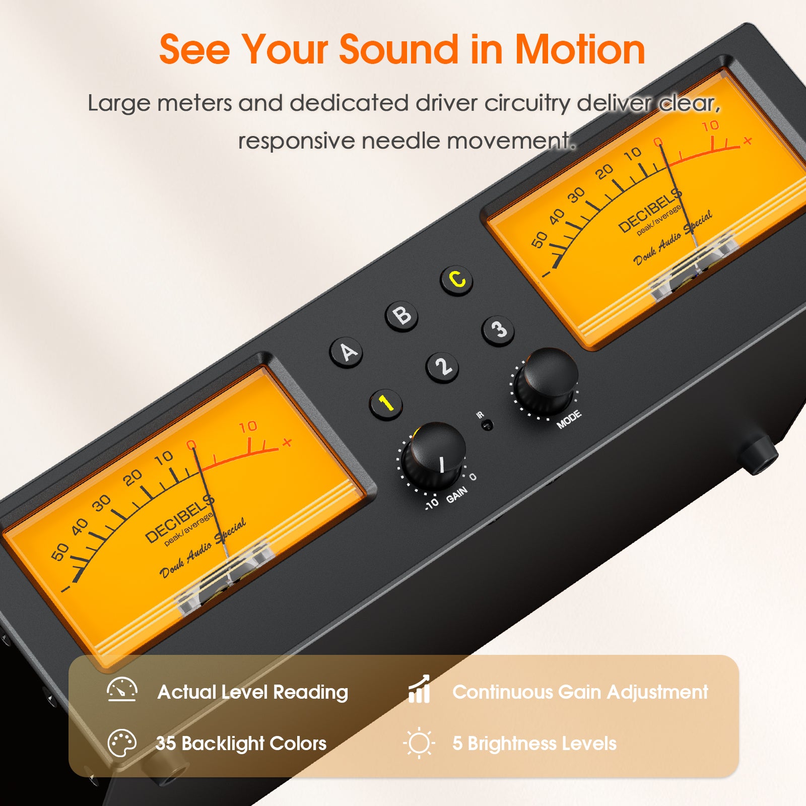 [Pre-Sale]Douk Audio MC303 3-In 3-Out XLR Audio Switcher with Actual Level VU Meter