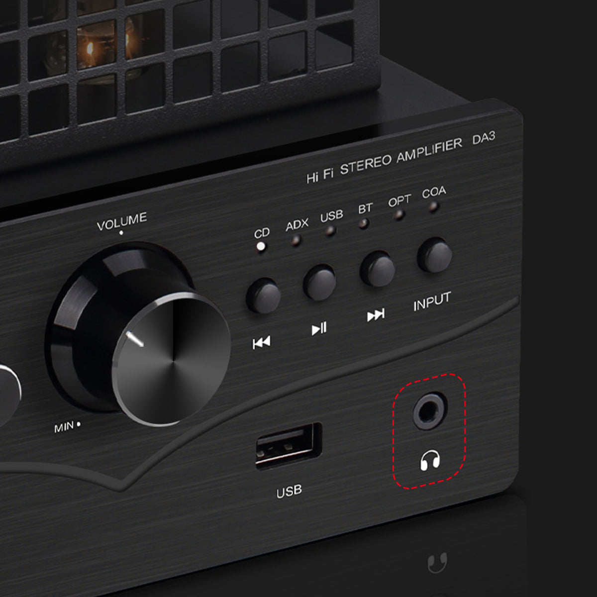 Nobsound DA3 HIFI Bluetooth Tube Power Amplifier with COAX/OPT/USB IN