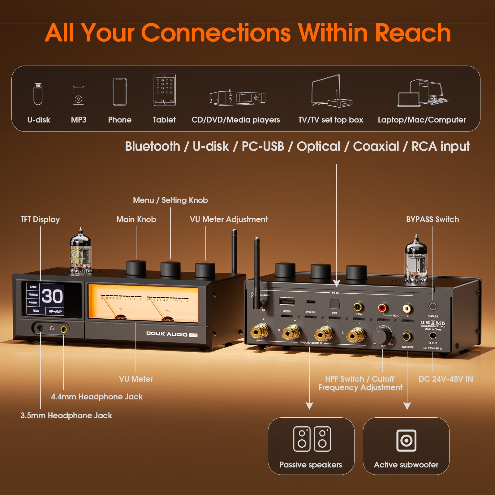 [Pre-Sale]Douk Audio ST-02 HIFI Integrated Bluetooth Tube Amplifier