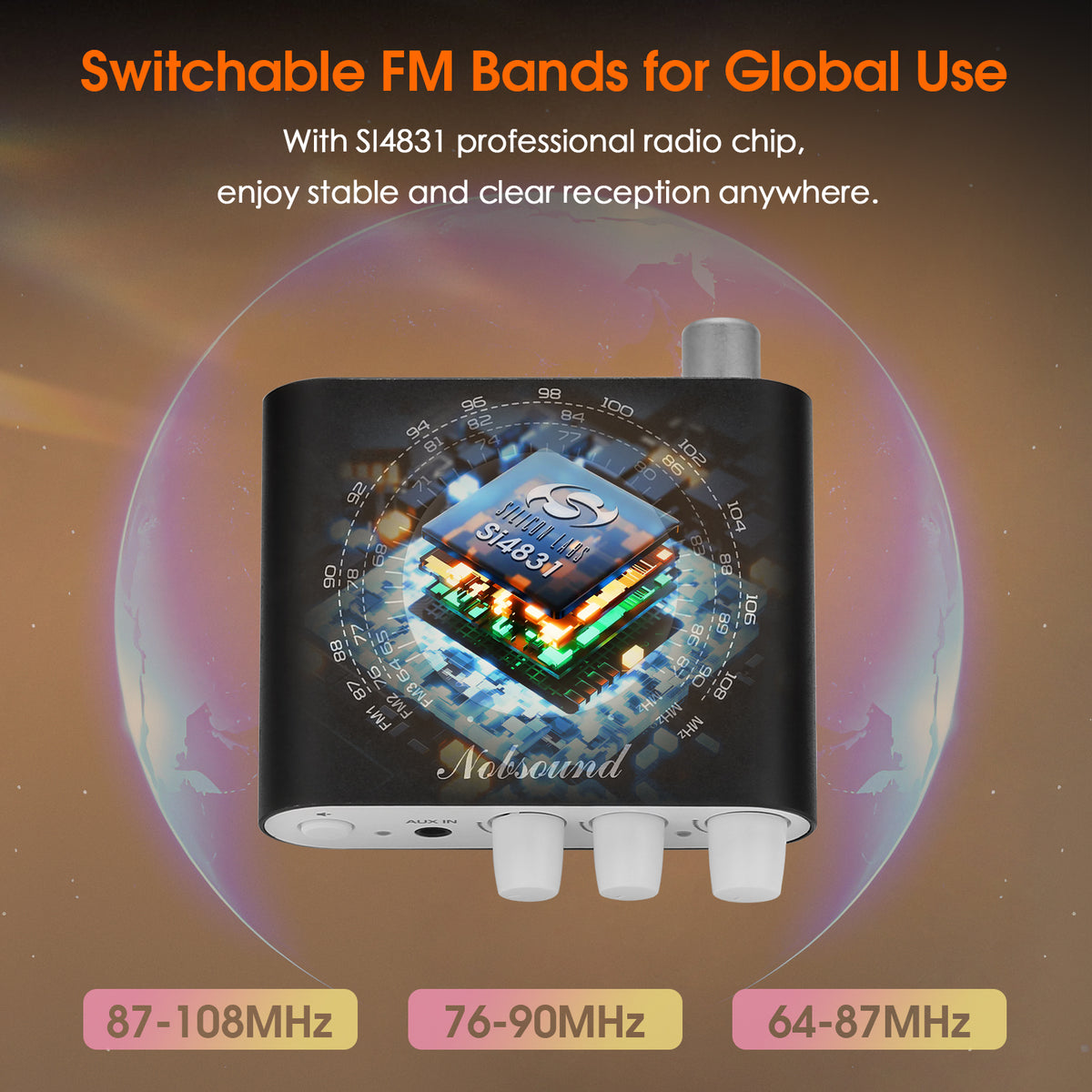 Douk Audio M08E Mini FM Radio Tuner Preamp Headphone Amplifier