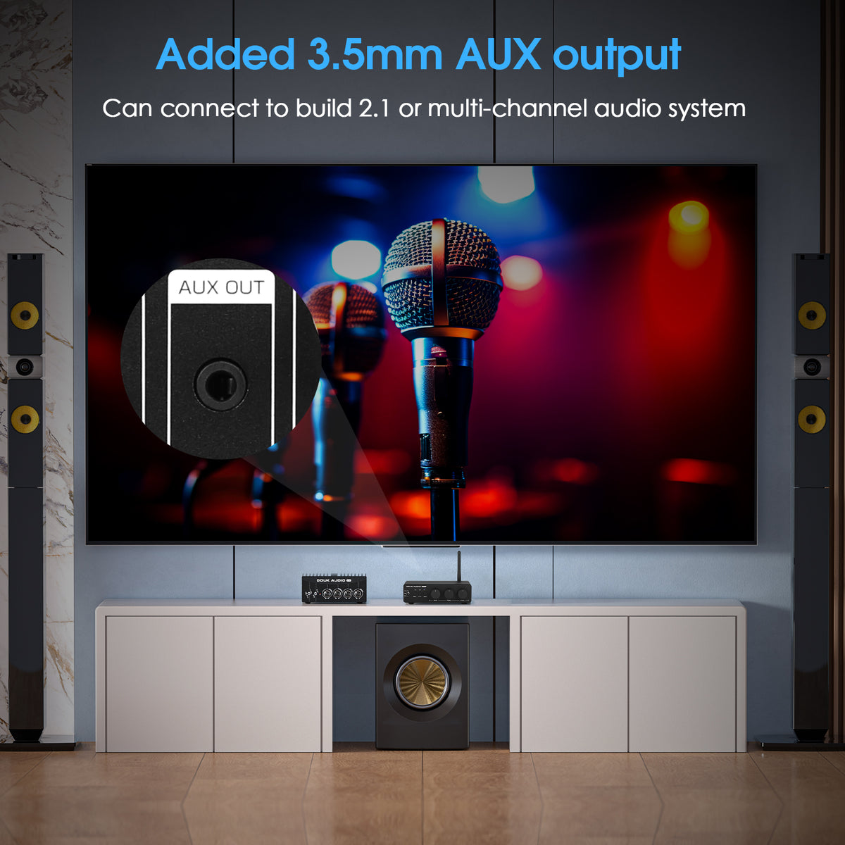 Douk Audio M1 MAX HiFi TPA3255 Power Amplifier Bluetooth Receiver Home Stereo Amp U-disk Player