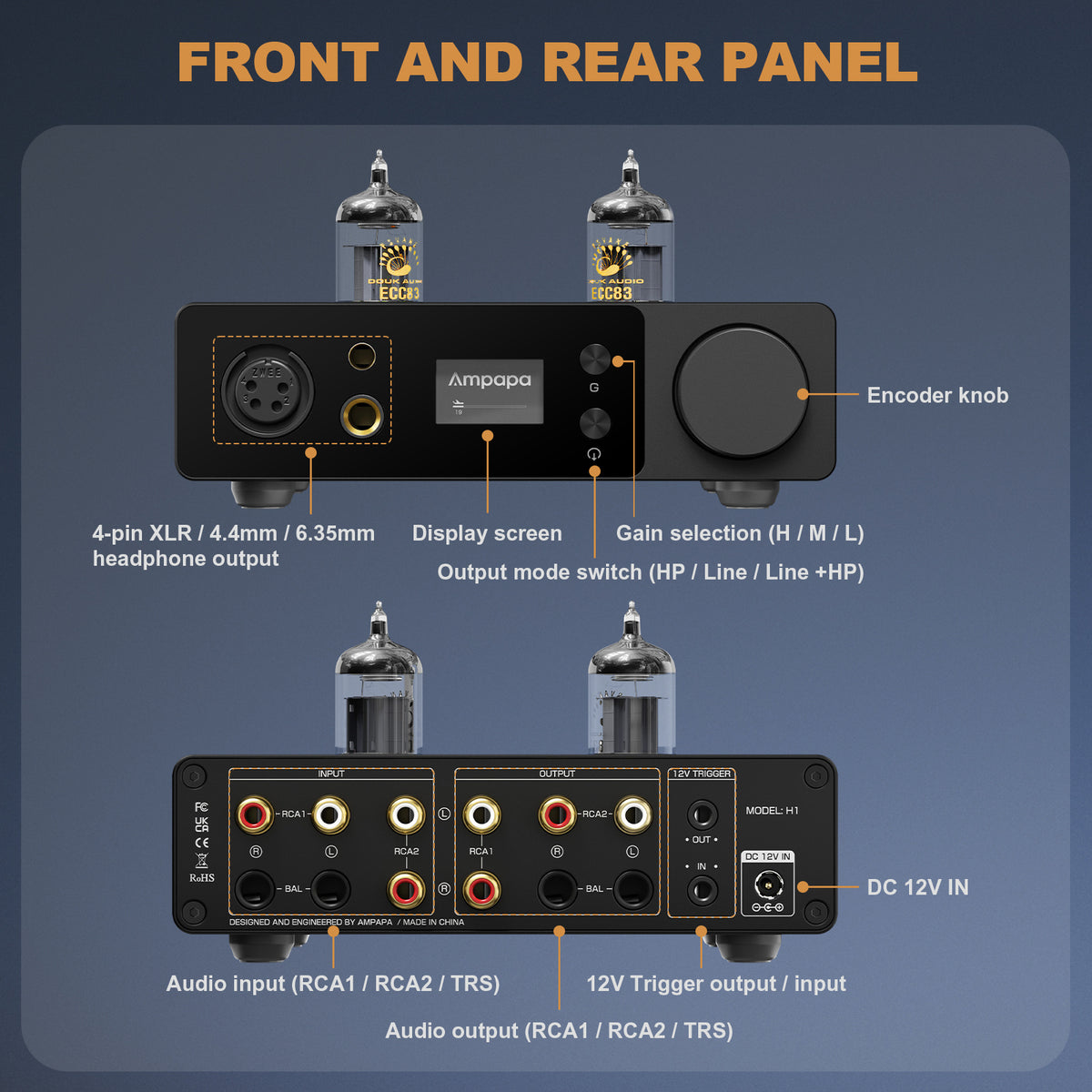 [Pre-Sale] Ampapa H1 Class A Headphone Amplifier 4000mW with TRS/RCA Preamp