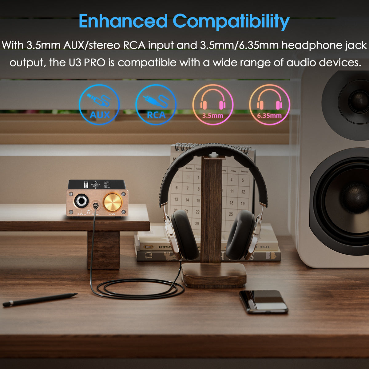 Douk Audio U3 PRO HiFi Mini Headphone Amplifier Class A Desktop Amp for Headsets DC5V
