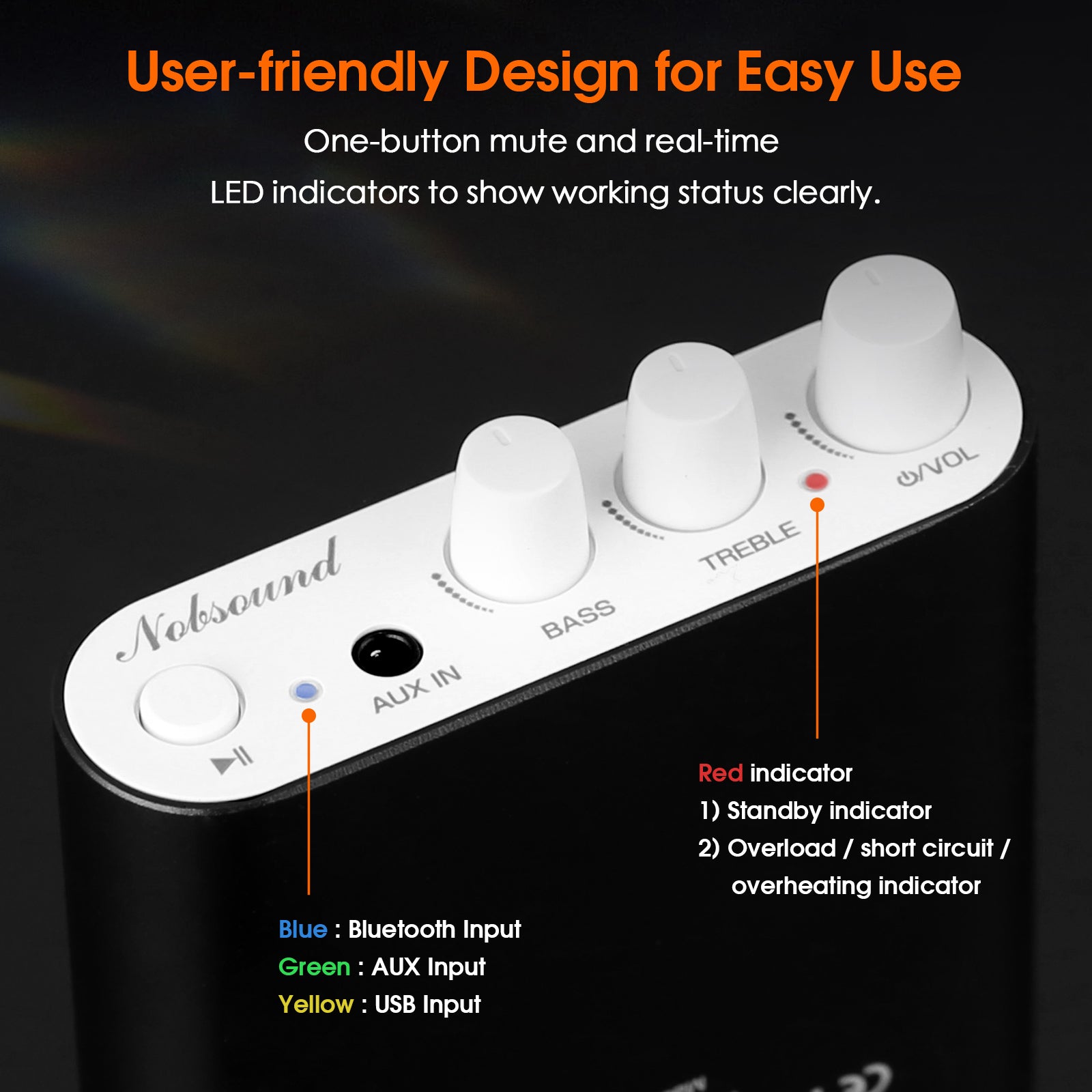 Nobsound M10 Mini TPA3255 Digital Amplifier with Bluetooth/USB Input