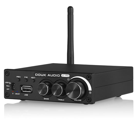 Douk Audio M1 PRO HiFi 蓝牙 5.0 数字放大器 桌面立体声放大器 USB 播放器 160W×2 