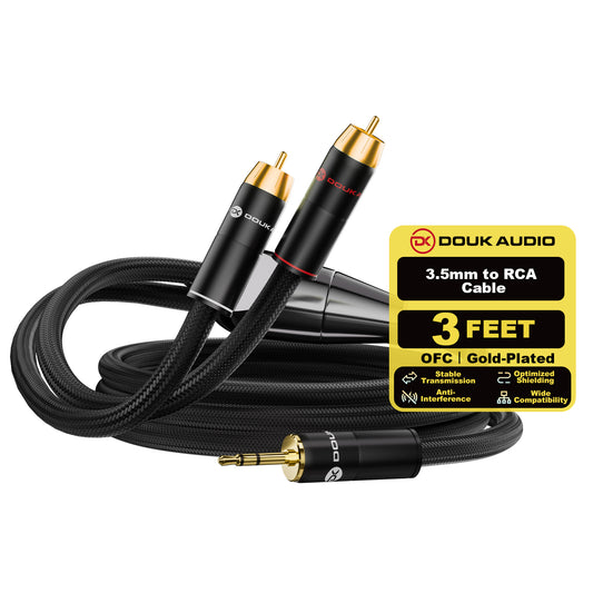 Douk Audio 3.5mm to RCA Cable HIFI RCA Male to AUX Stereo Cable