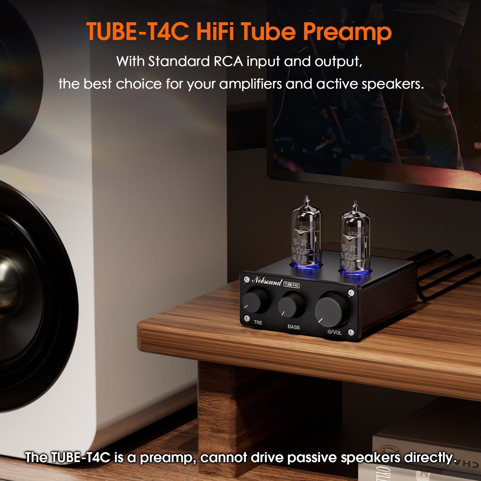 Nobsound TUBE-T4C HiFi Stereo Vacuum Tube Preamp