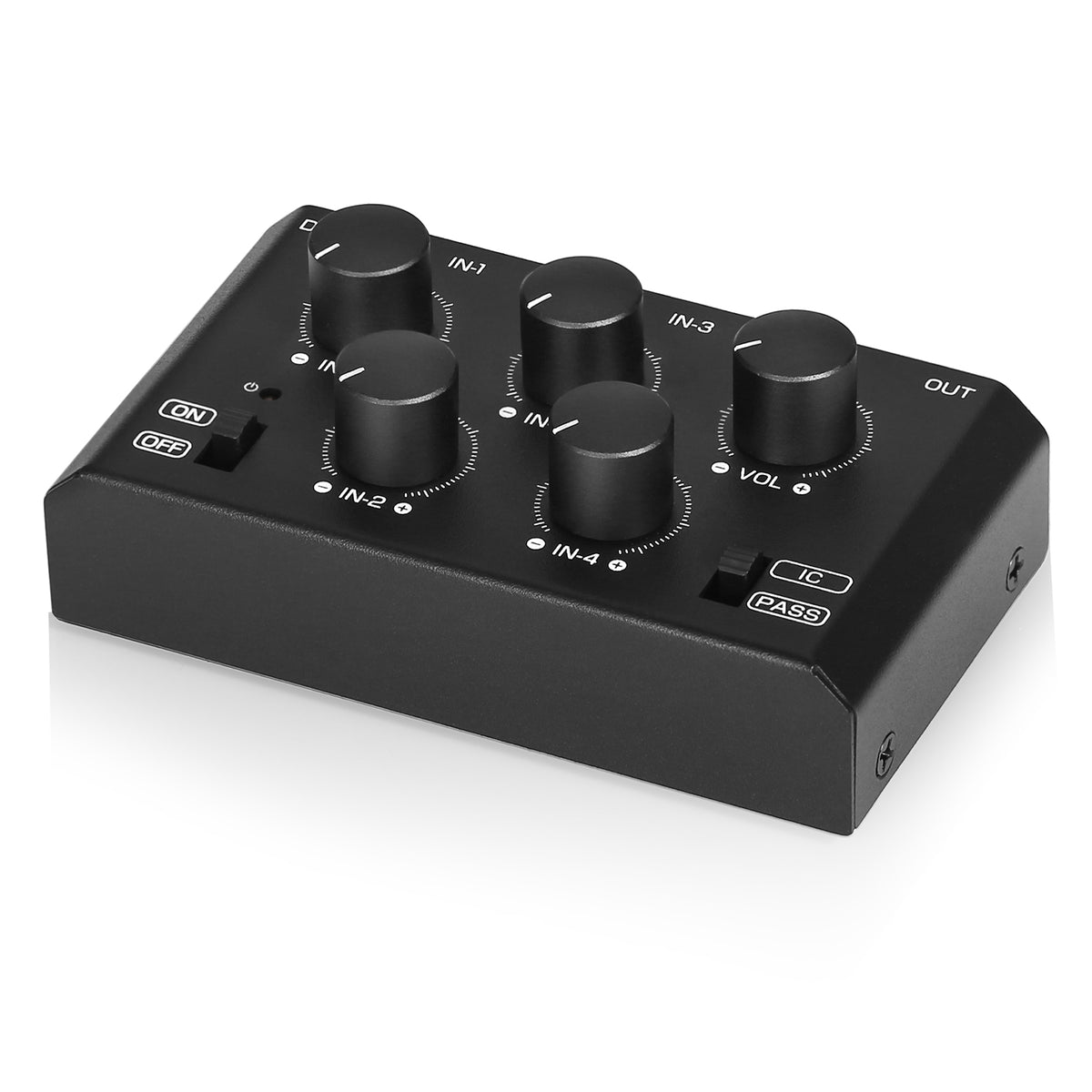 Douk Audio MC5-BX Mini Stereo 4 Channel Audio Mixer Ultra Low-Noise Home/ Studio/ Bar Line Mixer