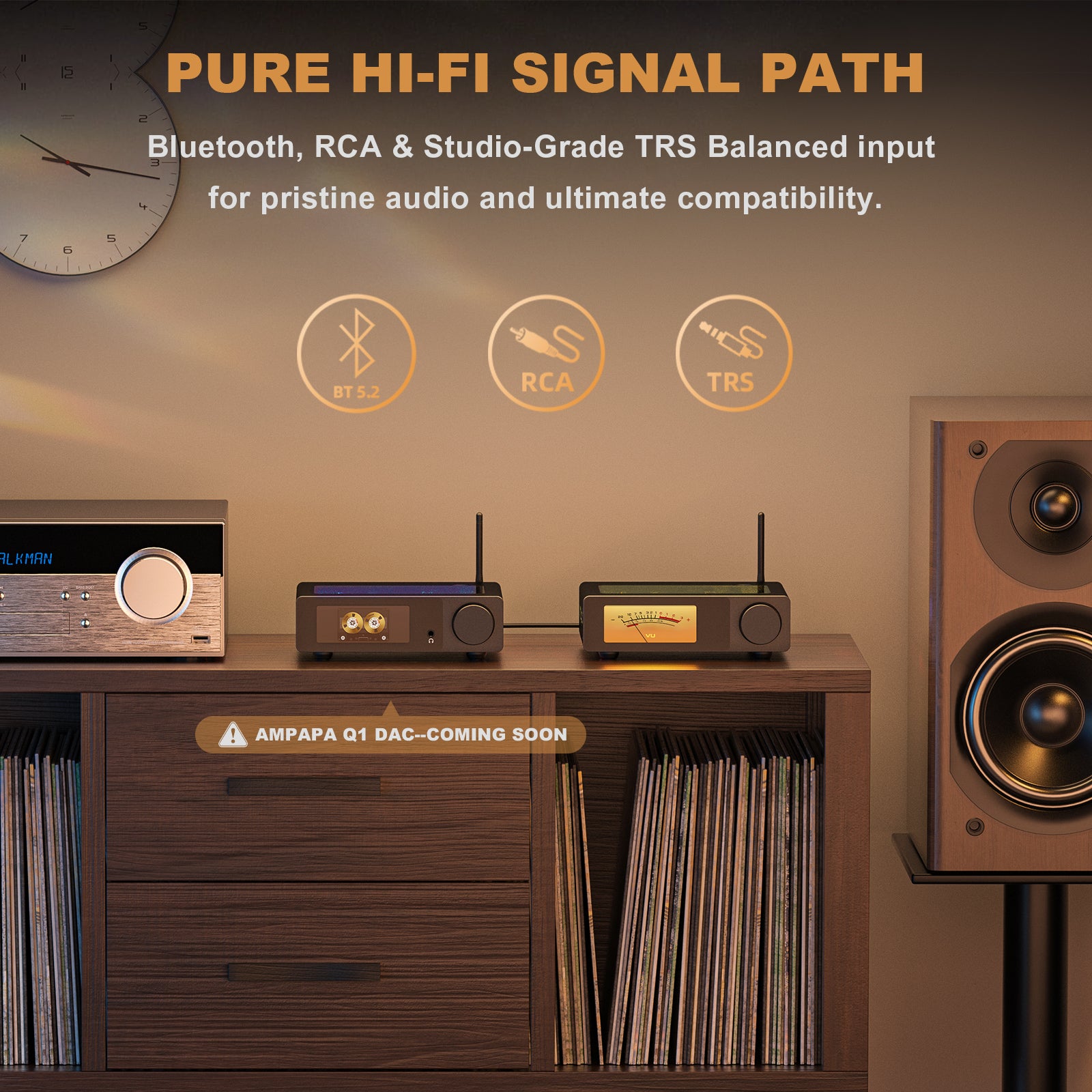 Ampapa D1 HIFI TPA3255 Amplifier with Digital VU Meter