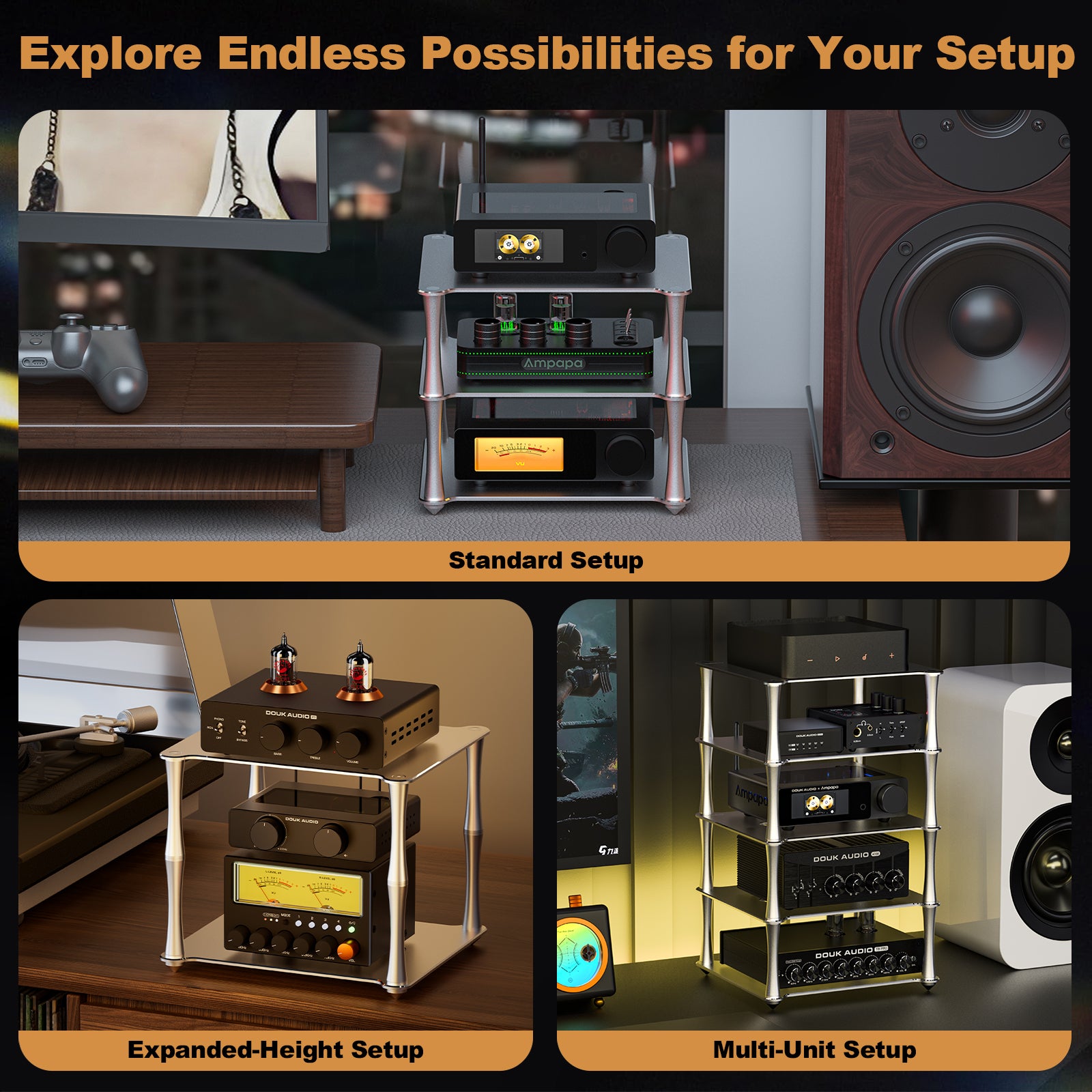 Ampapa BK1 Aluminum Desktop HiFi Stand for A1/D1/Q1