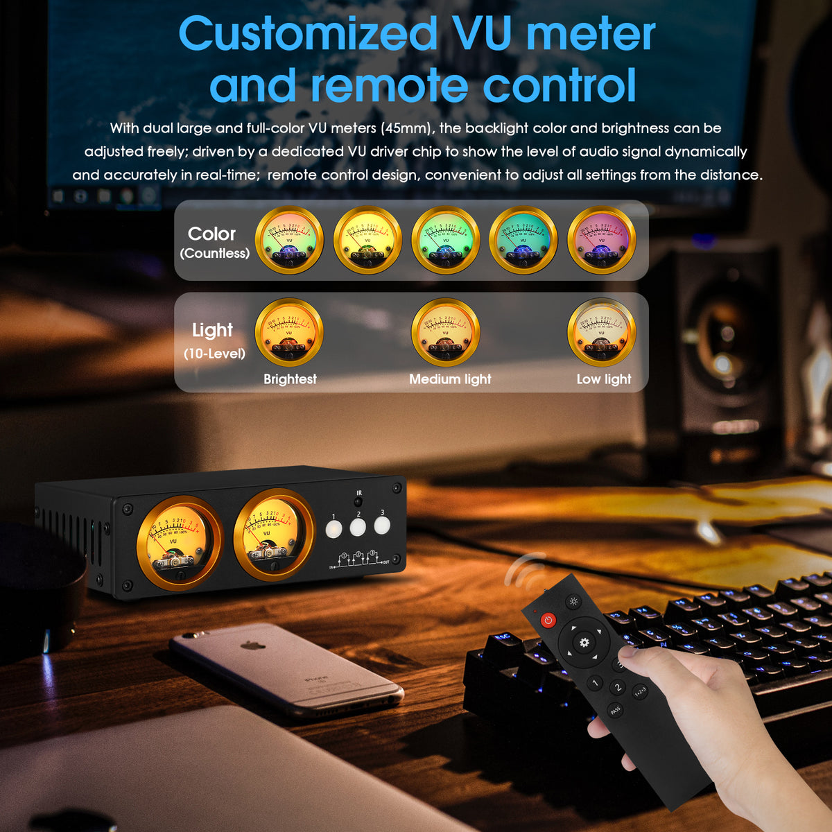Douk Audio L3 3-Kanal-Stereo-Audio-Loop-Umschalter mit VU-Meter-RCA-Auswahlbox 