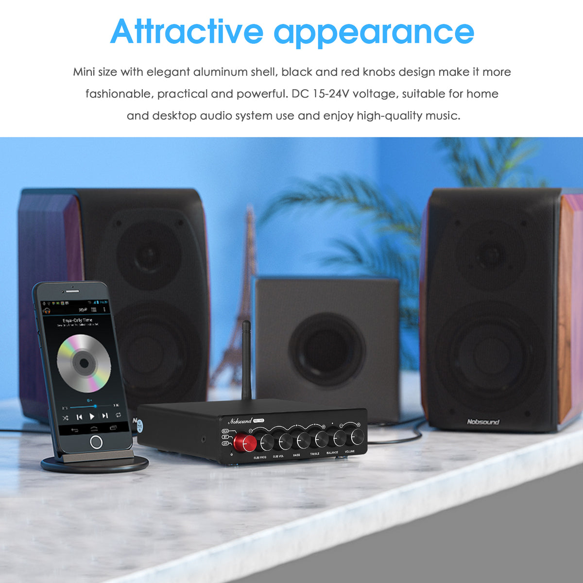Nobsound NS-14G Bluetooth HiFi 2.1 Channel Power Amplifier Subwoofer Stereo Audio Amp