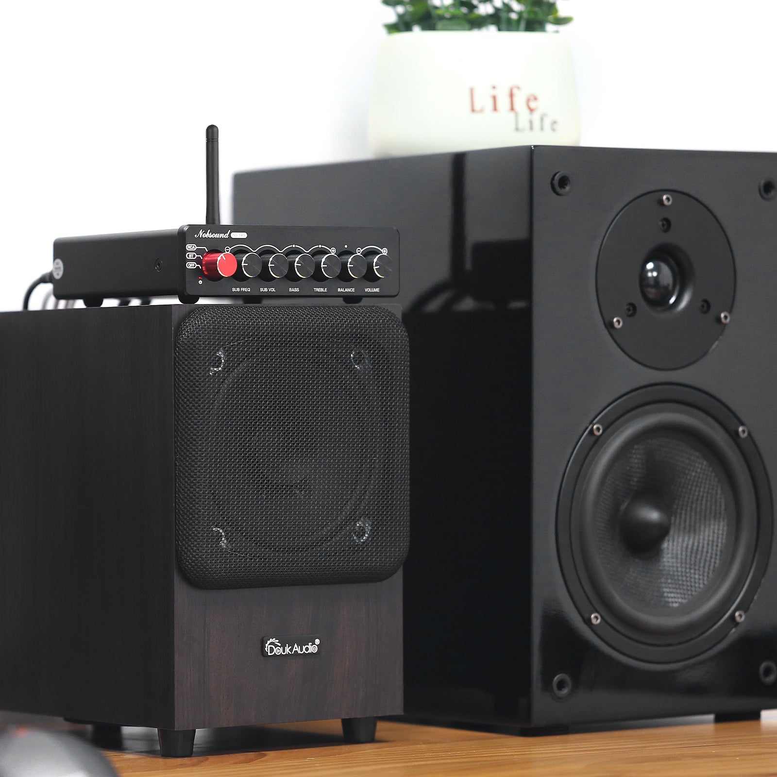 Nobsound NS-14G Bluetooth HiFi 2.1 Channel Power Amplifier Subwoofer Stereo Audio Amp