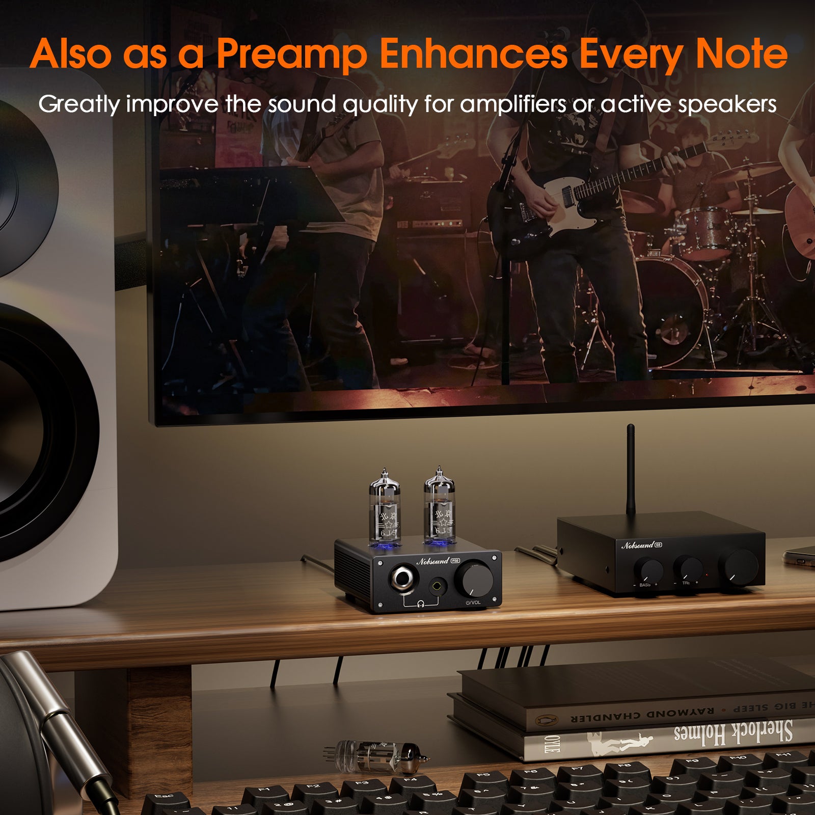Nobsound P32 Mini Vacuum Tube Headphone Amplifier Desktop Preamp