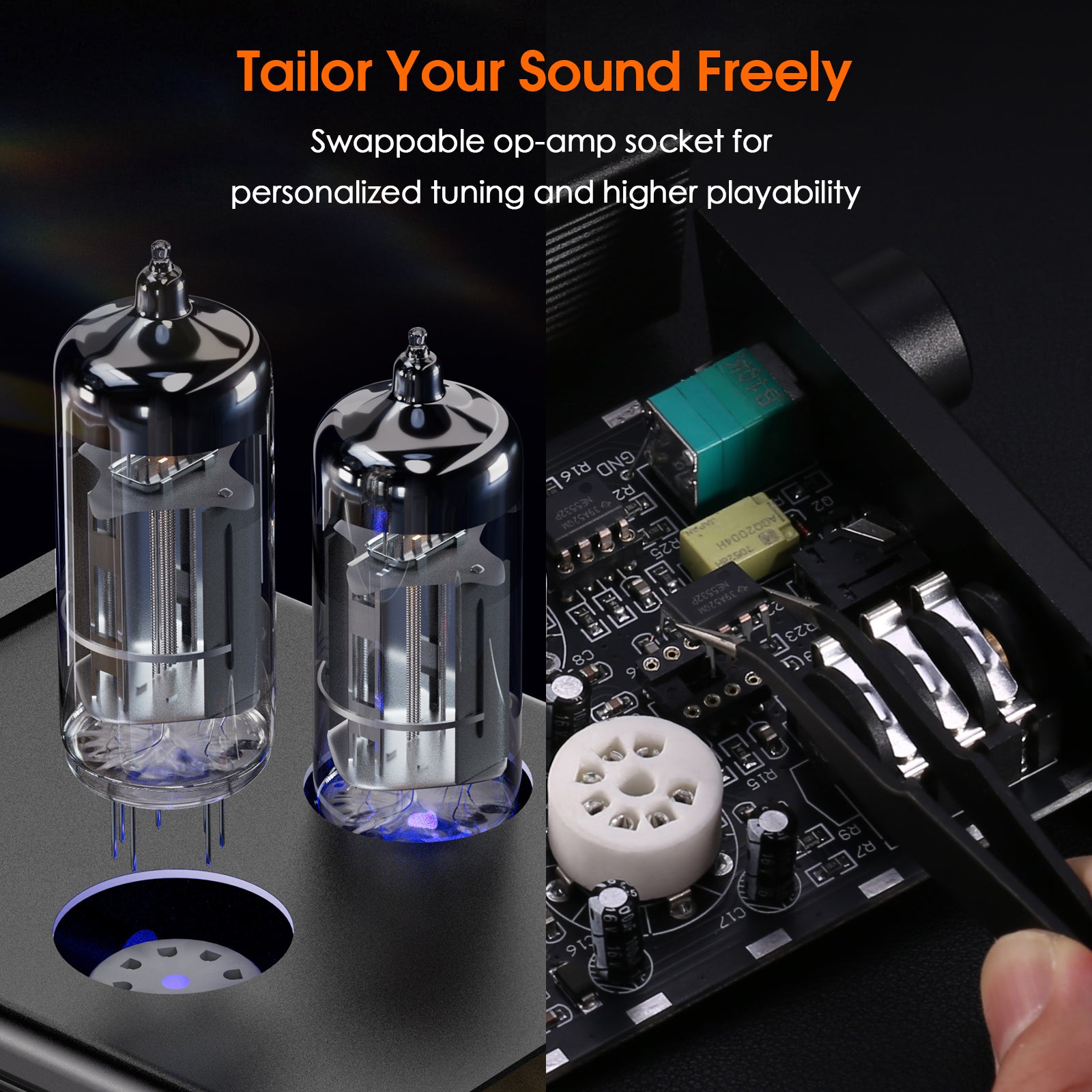 Nobsound P32 Mini Vacuum Tube Headphone Amplifier Desktop Preamp