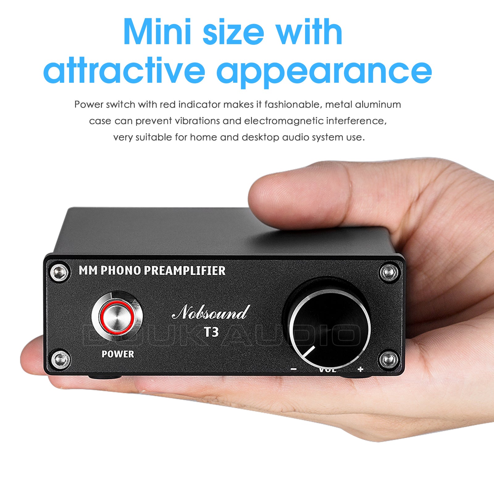 Nobsound T3 MM Phono Preamp for Record Player HiFi Home Turntable Pre-Amplifier