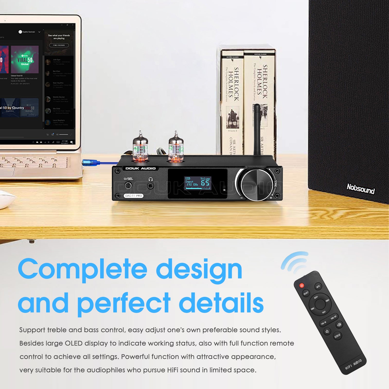 Douk Audio DAC-T1 PRO HiFi Tube Stereo Preamp USB DAC Bluetooth Receiver S/PDIF D/A Audio Converter
