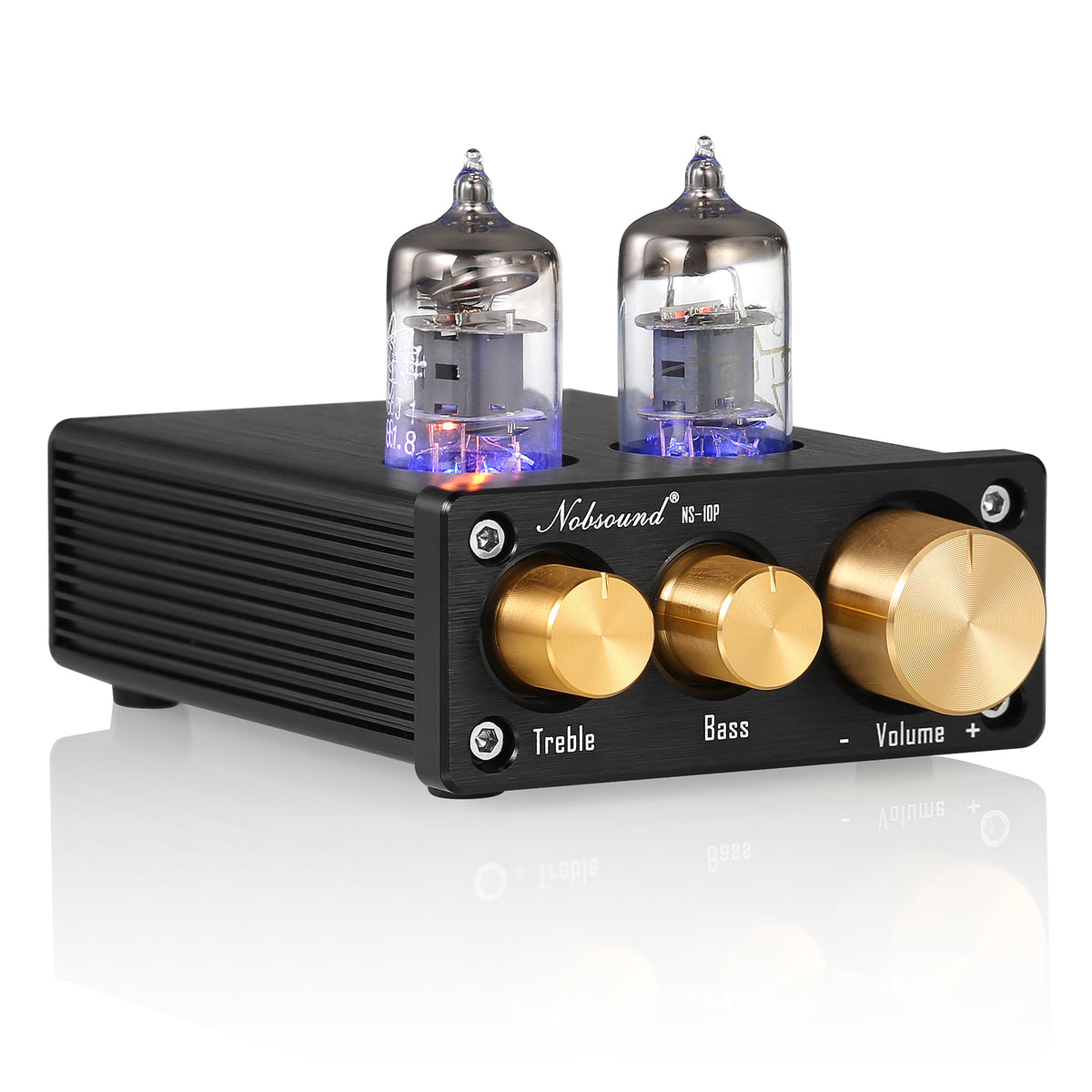 Nobsound NS-10P Mini Vacuum Tube Stereo Preamp HiFi Home Audio Pre-Amplifier with Treble Bass Control