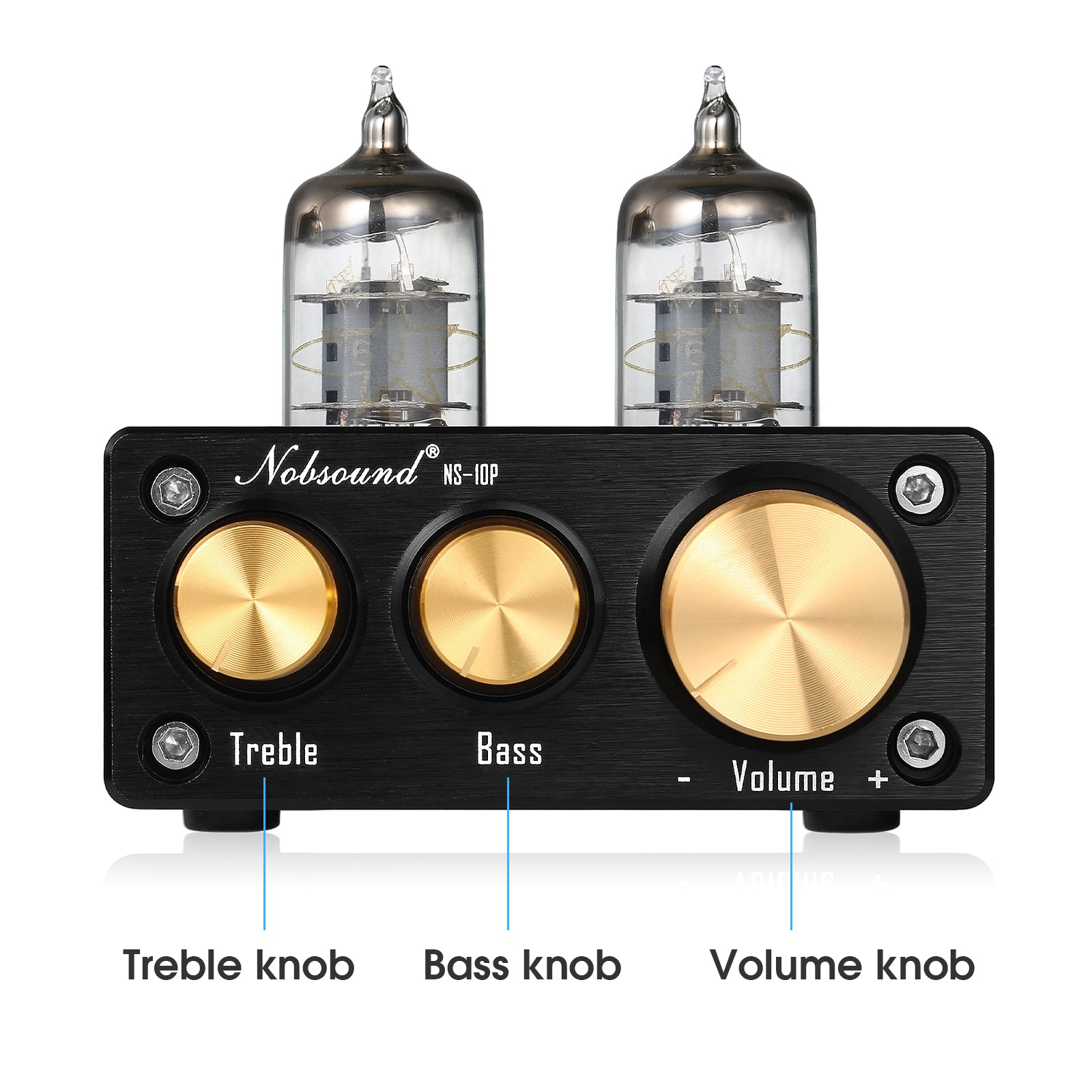 Nobsound NS-10P Mini Vacuum Tube Stereo Preamp HiFi Home Audio Pre-Amplifier with Treble Bass Control