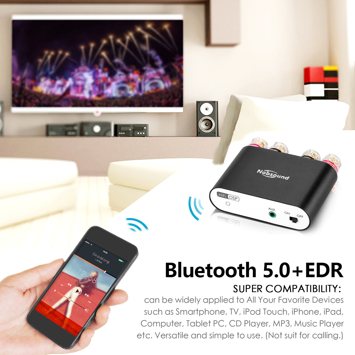 Nobsound NS-10G PRO Mini Bluetooth 5.0 Digital Amplifier DSP HiFi Stereo Audio Power Amp