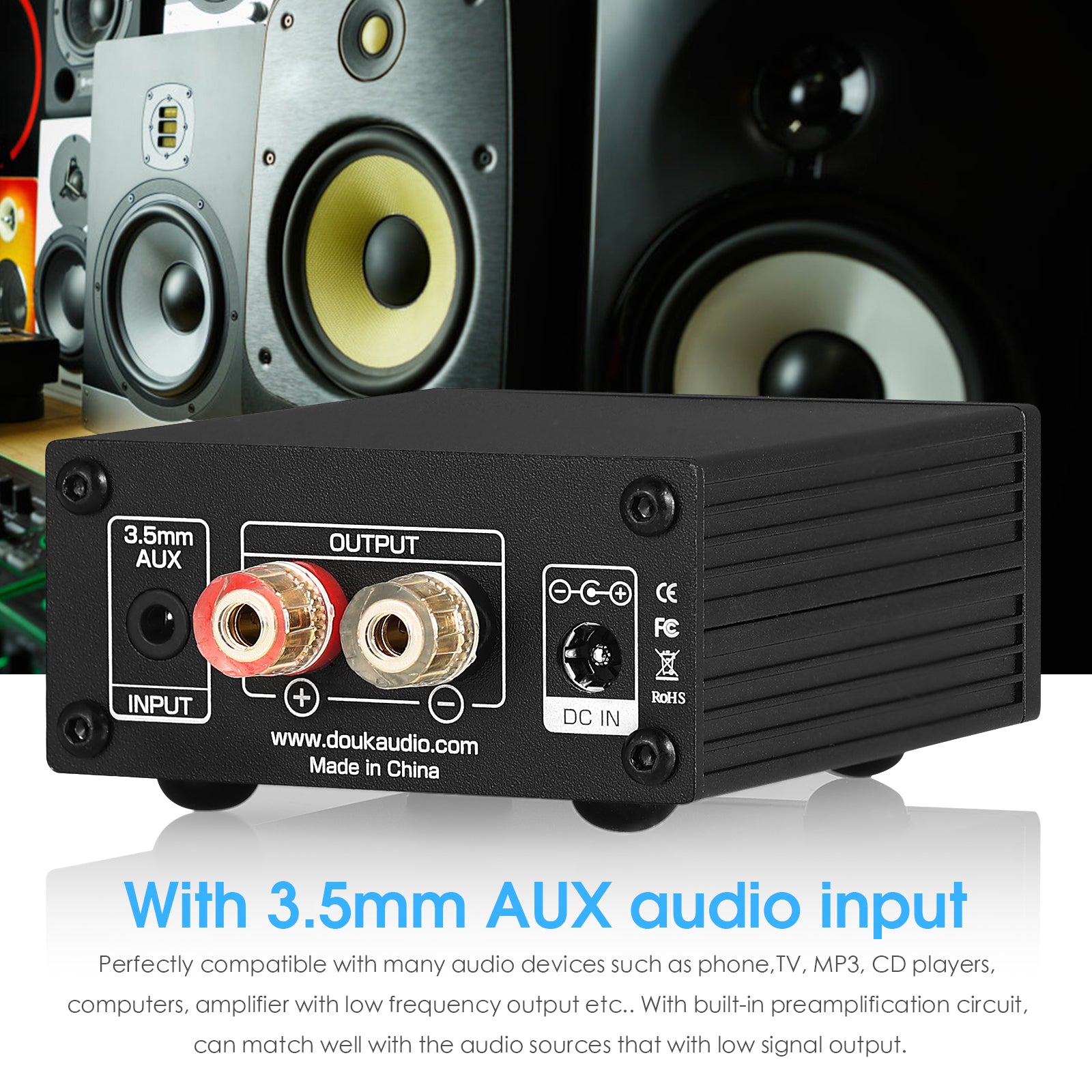Nobsound NS-03G SUB Mini Mono Channel Digital Amplifier HiFi Home Subwoofer Power Amp 100W