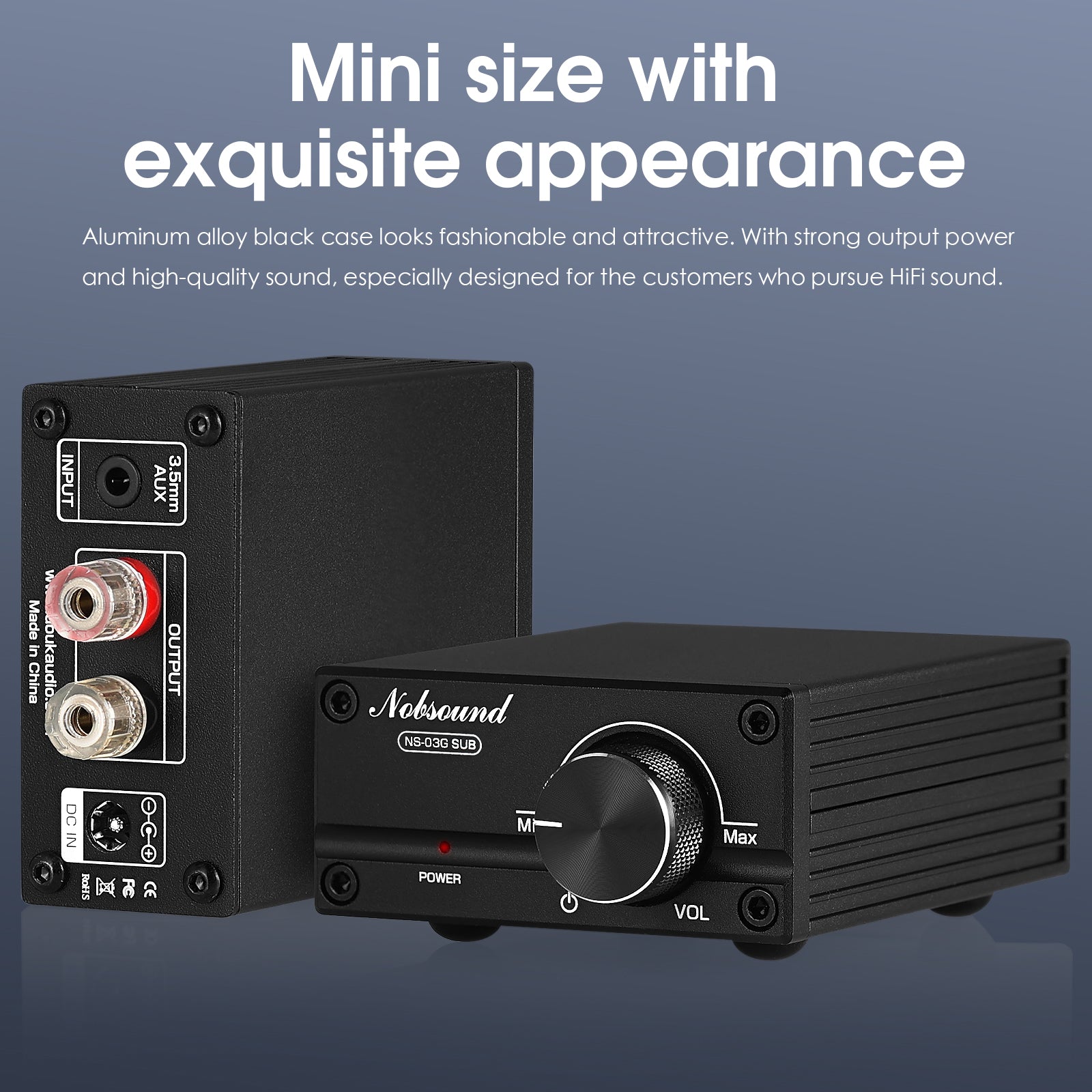 Nobsound NS-03G SUB Mini Mono Channel Digital Amplifier HiFi Home Subwoofer Power Amp 100W