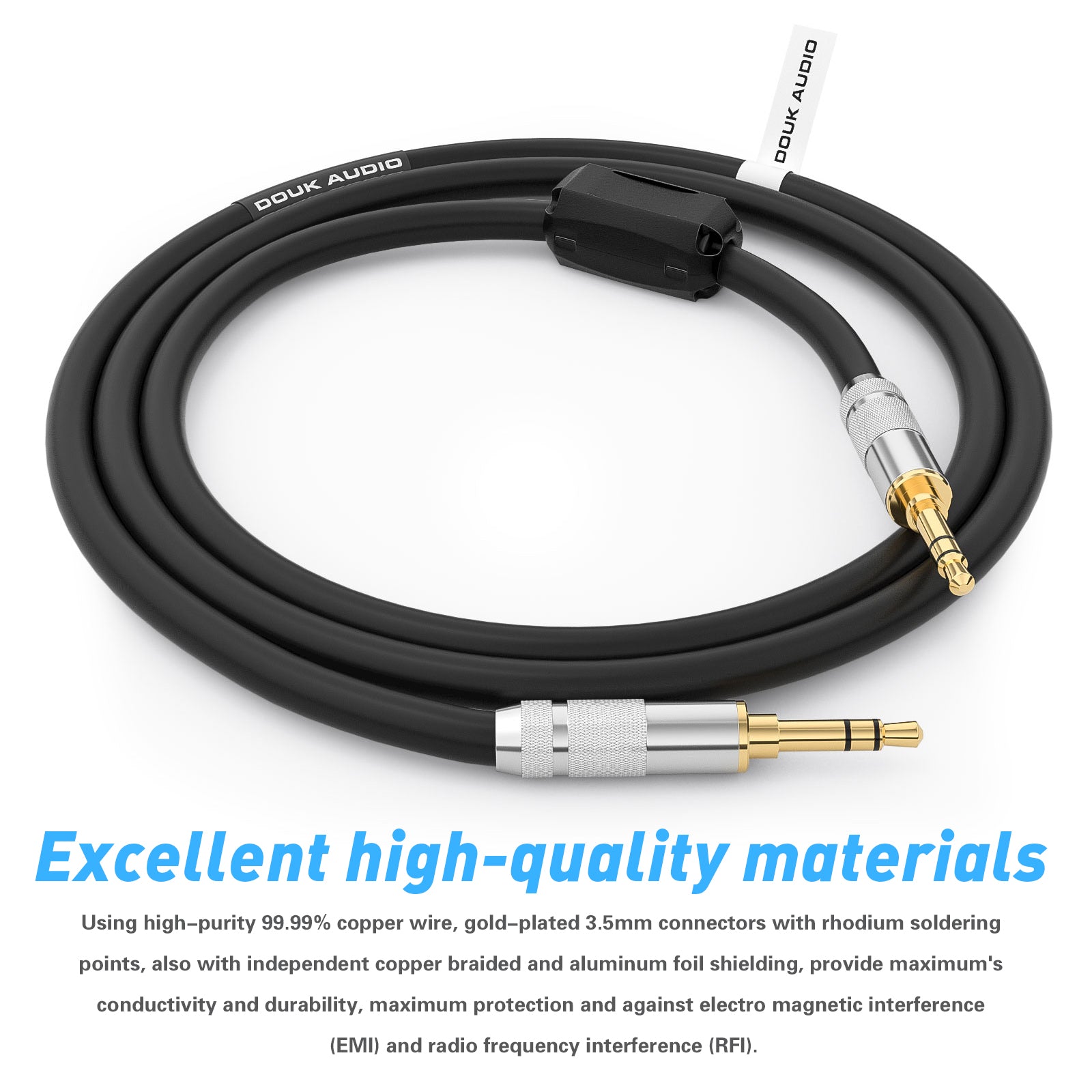 Douk Audio HiFi 3.5mm Male to Male Stereo Audio Cable Auxiliary/AUX Cord for Car/Home