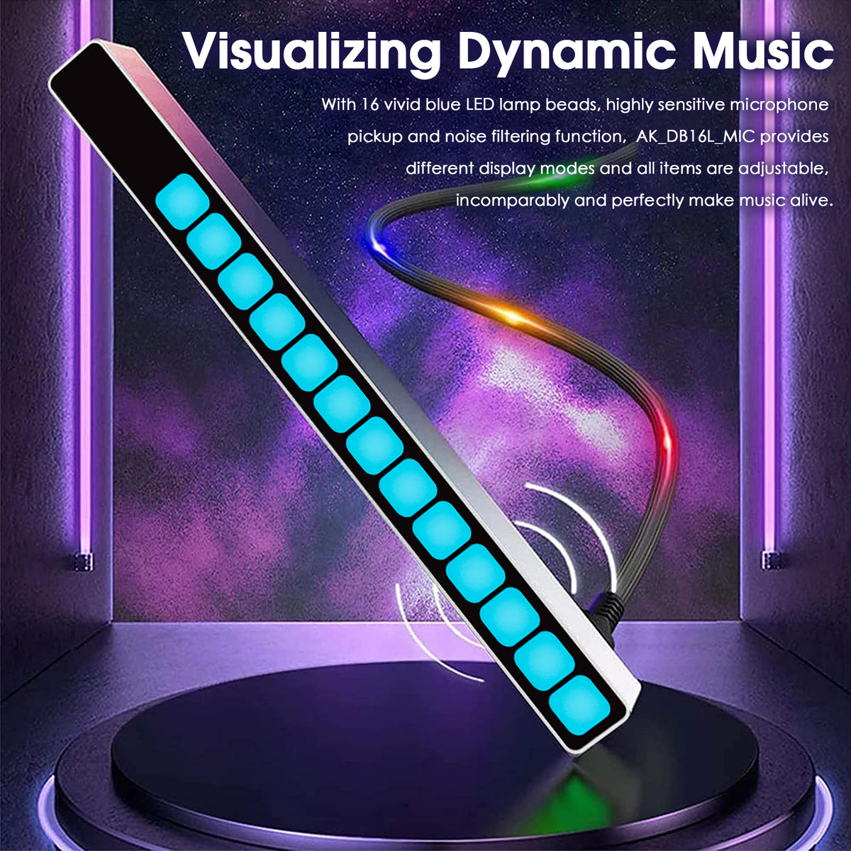 Douk Audio 16-Bit MIC Sound Level Meter Music Spectrum Visualizer Analyzer Car Audio Display