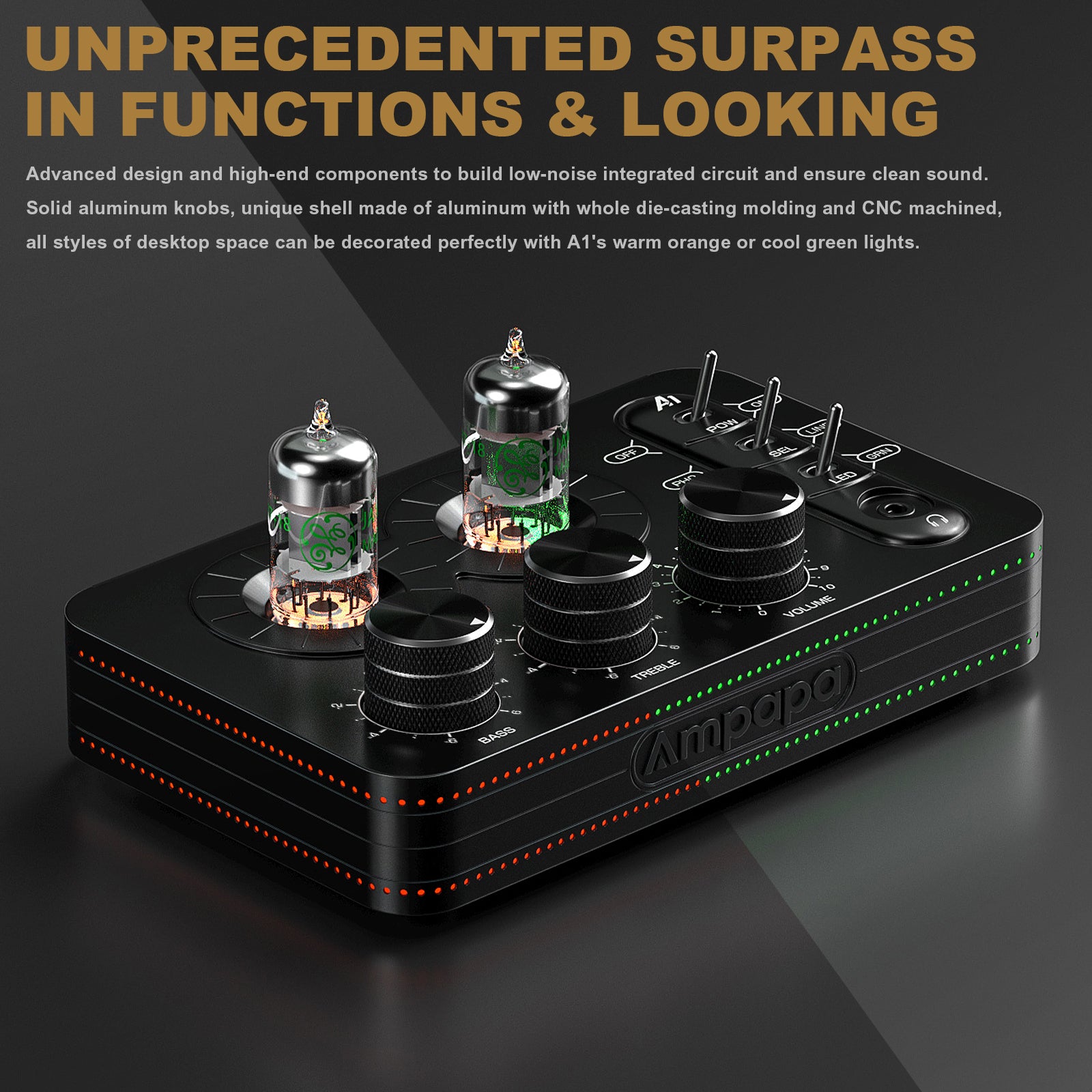 Ampapa A1 Mini 5654 Vacuum Tube Preamp Phono/Turntable Amplifier w/Tone Control