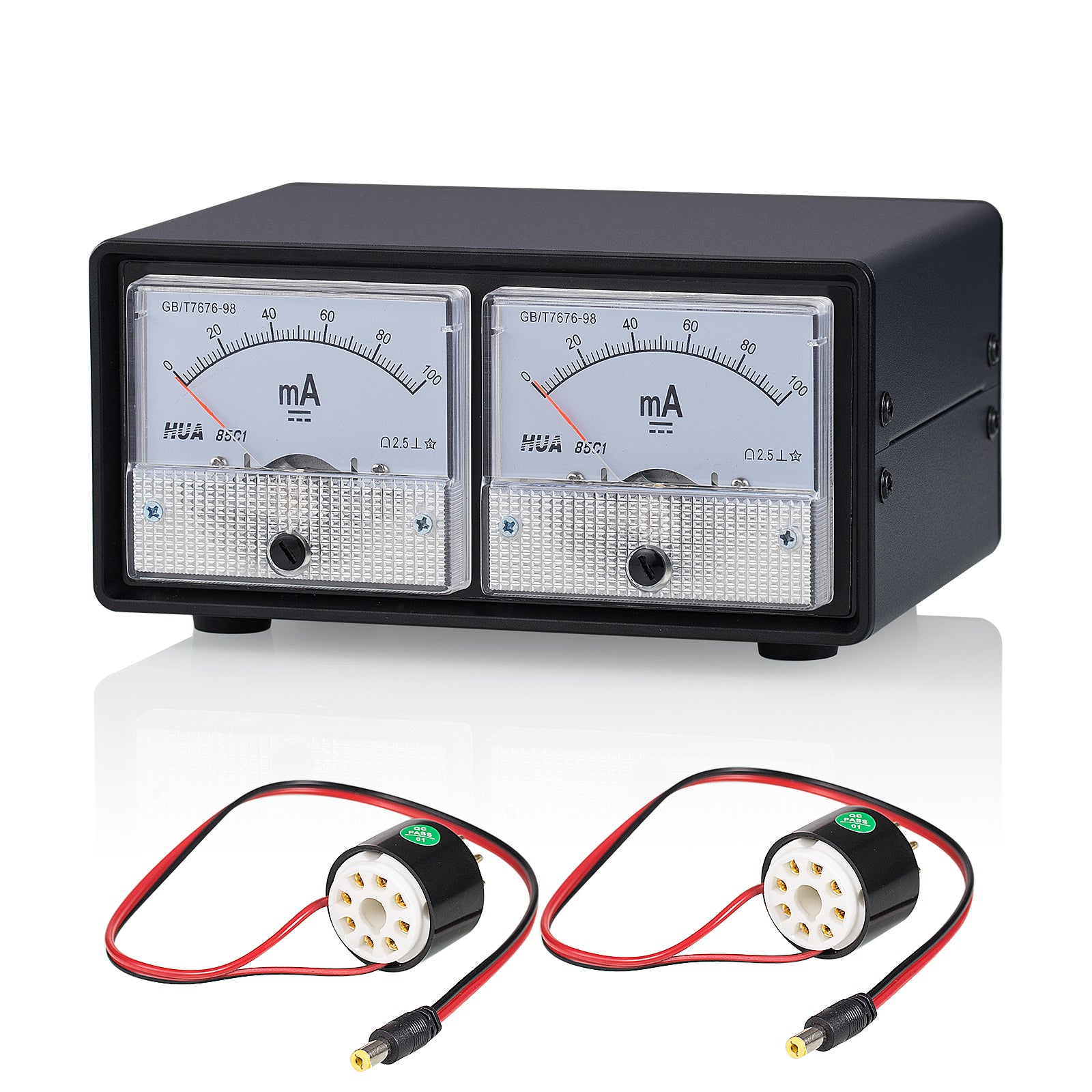 Douk Audio CT1-BOX 8-Pin Dual Bias Current Probes Tester mit VU-Meter für EL34 KT88 6L6 6V6 6550 KT66 Tube 