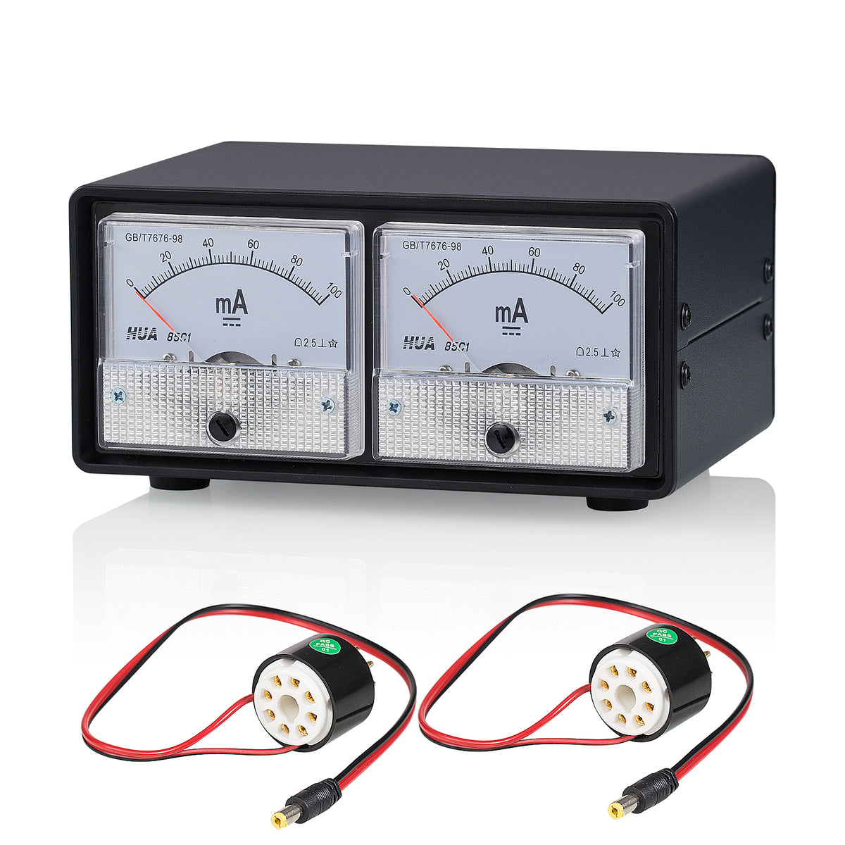 Douk Audio CT1-BOX 8-Pin Dual Bias Current Probes Tester mit VU-Meter für EL34 KT88 6L6 6V6 6550 KT66 Tube 