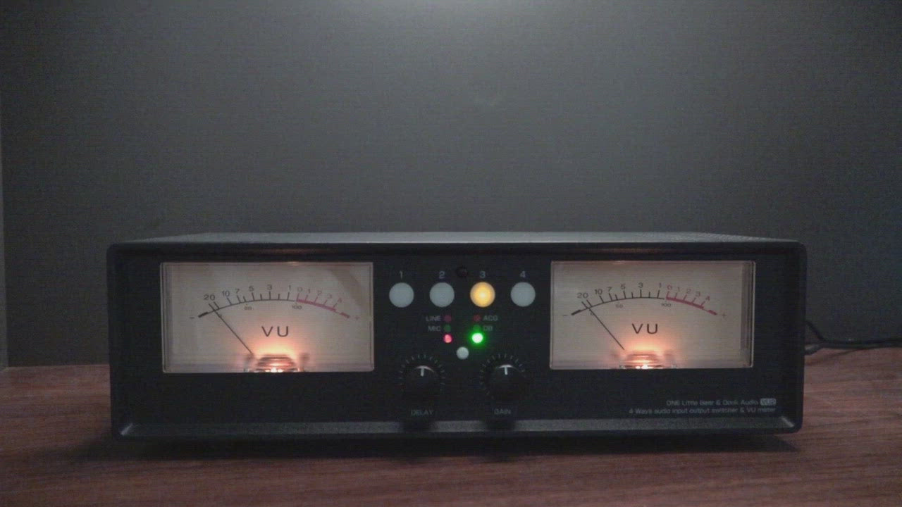 Douk Audio VU2 MIC+LINE Dual Analog VU Meter Stereo RCA Audio Splitter Switcher Box Audio Spectrum Display